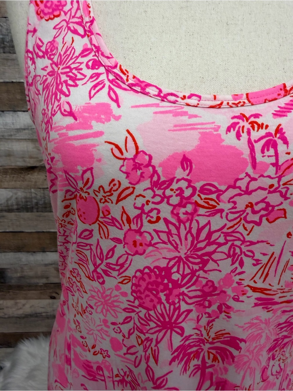 Lilly Pulitzer Pink Tee Tank Dress Large - Picture 4 of 5